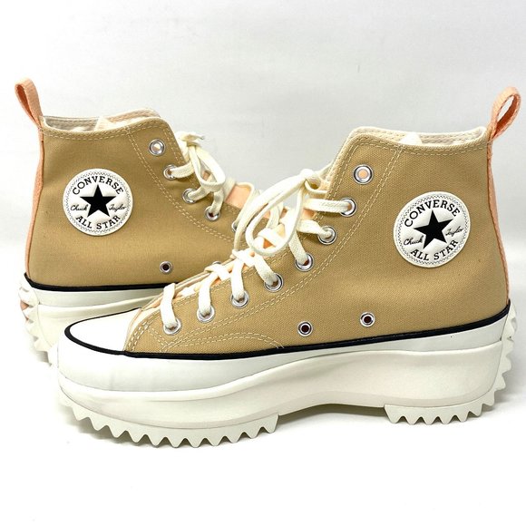 Converse RUN STAR HIKE HI Farro Sesame Crimson Tint Sneaker Women's Size 171121C - Picture 2 of 10